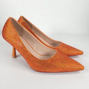 NWOB Lryweisy BRIANNE Rhinestone Stiletto Heels Pointed Toe Dress Pumps Sz 38.5